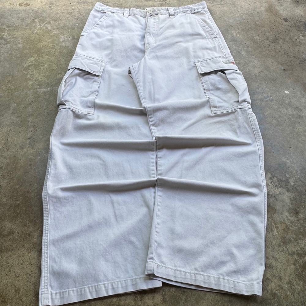 Vintage Y2K Aeropostale Cargo Pants Wide Leg Workwear Stone 34x32 (g6b)